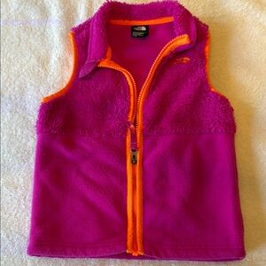 The North Face Pink and Orange Fleece Vest